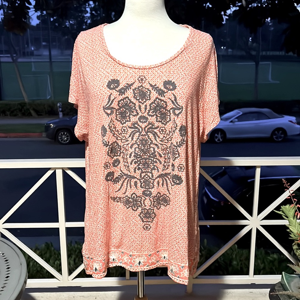 Lucky Brand Printed Tee Shirt 2X